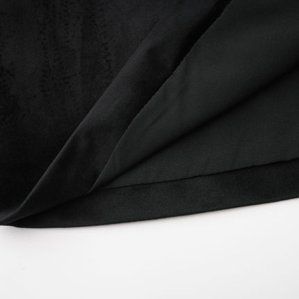 A black velvet mini dress adorned with crystal embellishments named Emilie