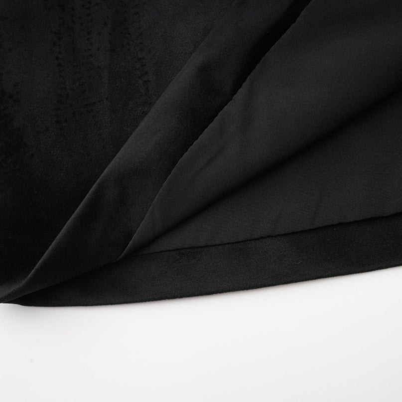 A black velvet mini dress adorned with crystal embellishments named Emilie