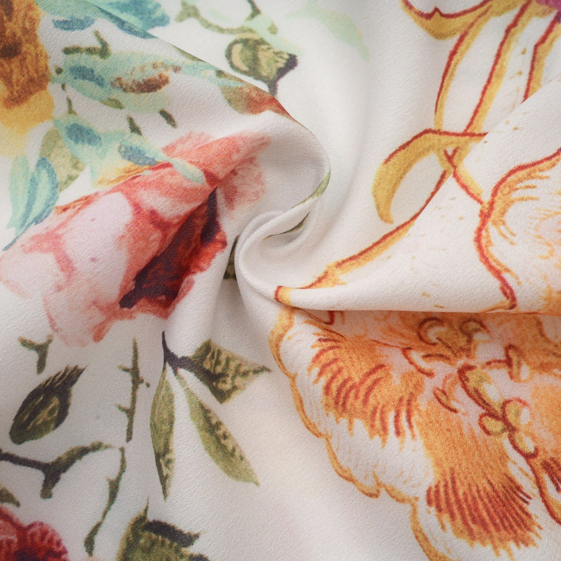 A floral print blouse named Yvonne with a V neckline