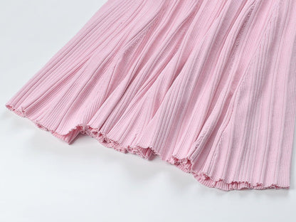 A - Line Polo Dress with Button Detail & Pockets - Pink