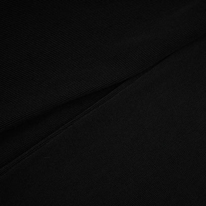 A long black hooded maxi dress with floral applique details named Axelle