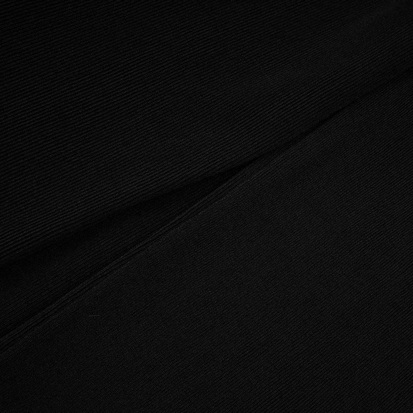 A long black hooded maxi dress with floral applique details named Axelle