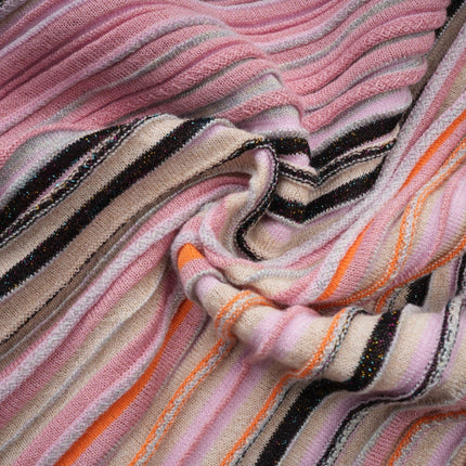 A pink metallic pleated midi dress with a feminine silhouette named Mathilde