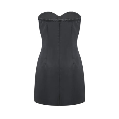A short black mini dress with crystal embellishments named Emmeline