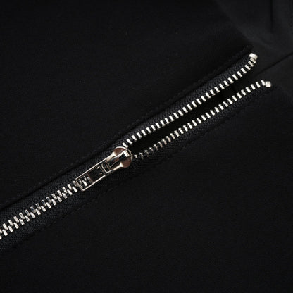 Black crepe dress with V neck spaghetti straps bow detailing crystal embellishment feathertrim rear zip fastening thigh length made of 100% Polyester