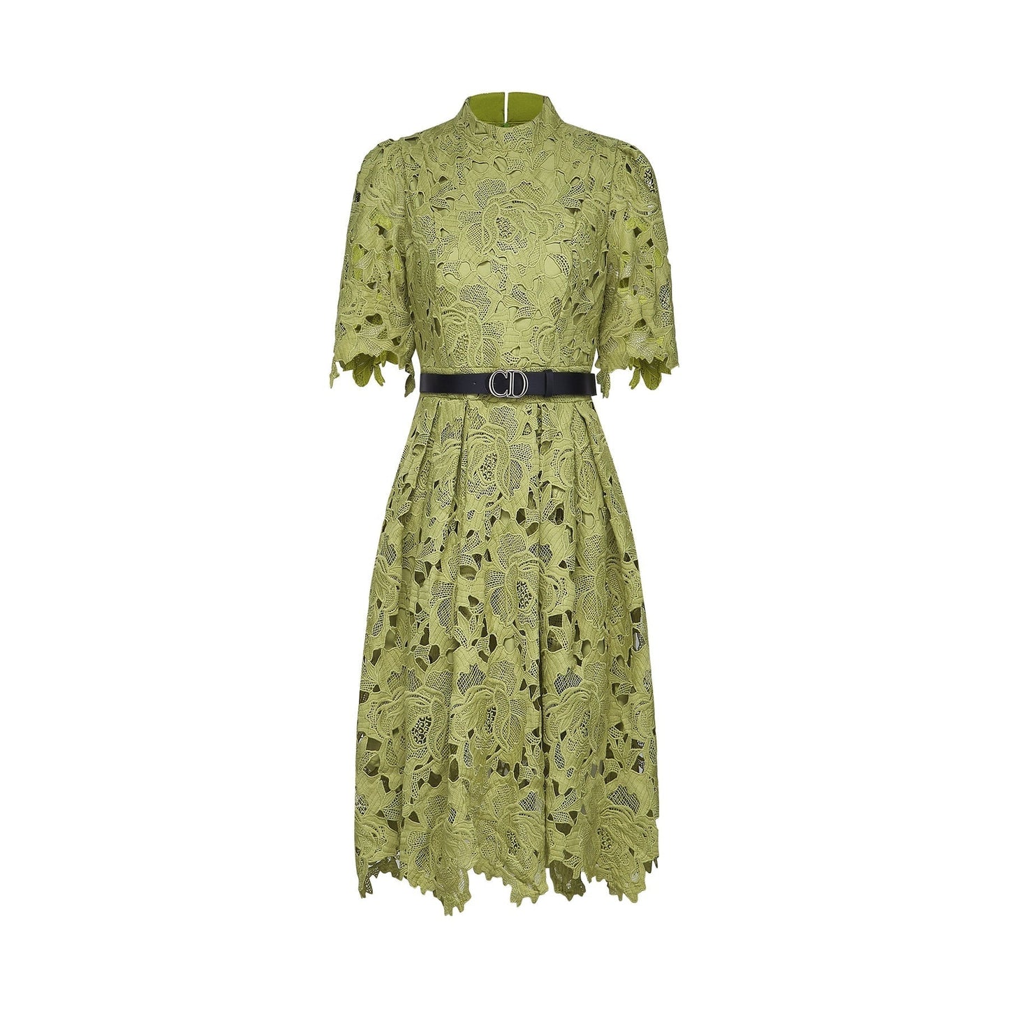 A short white embroidered minidress with cutout details named Valerie