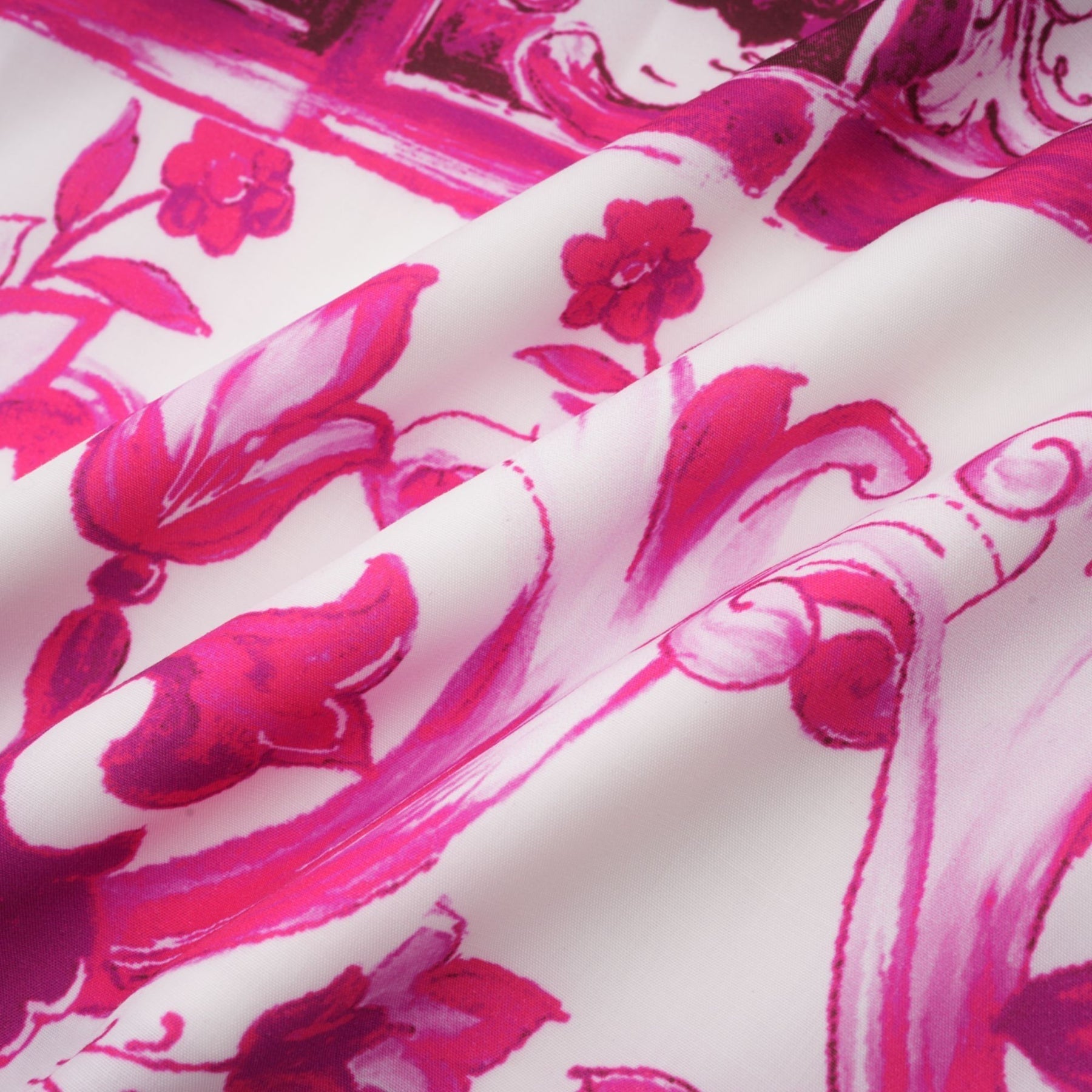 Graphic print sweetheart neckline sleeveless pink dress with zip fastening and flared skirt in minilength