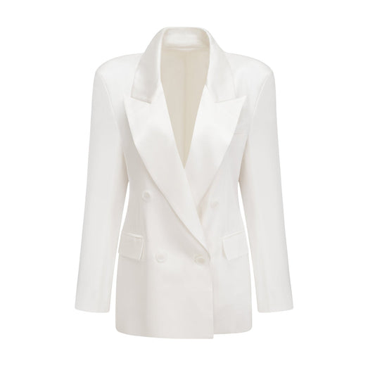 Timeless White Double-Breasted Blazer