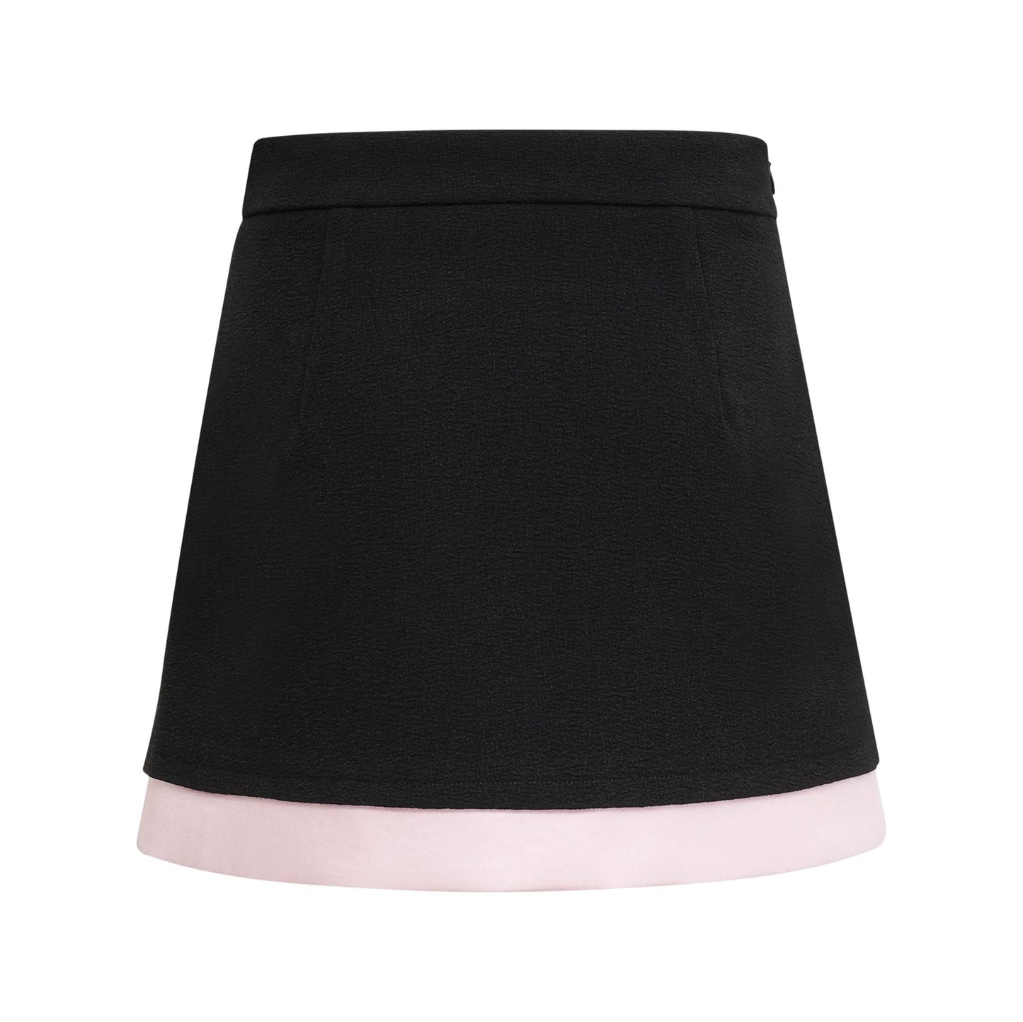 Black tweed dress with notched lapels cinched waist front bowknot detailing and contrast colors