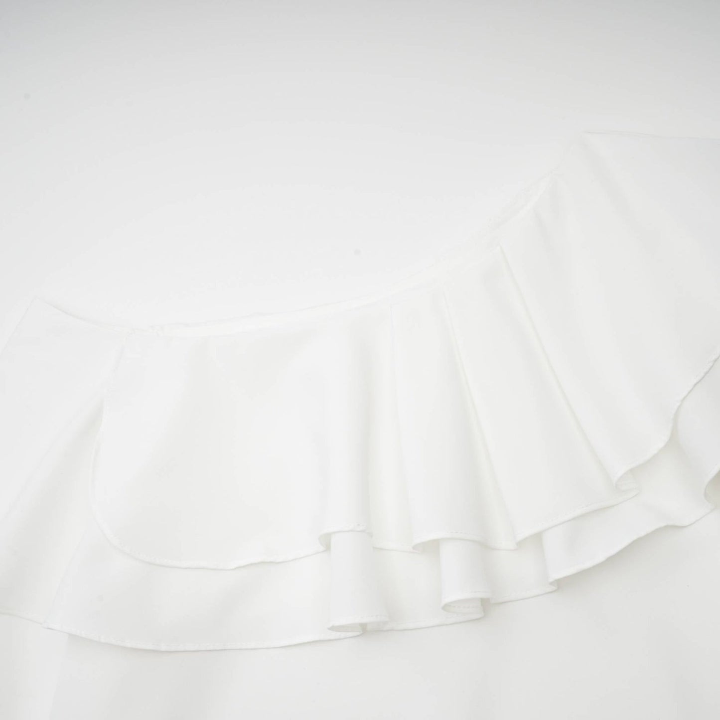 Elegant White Blouse with Puffed Sleeves and Subtle Floral Details