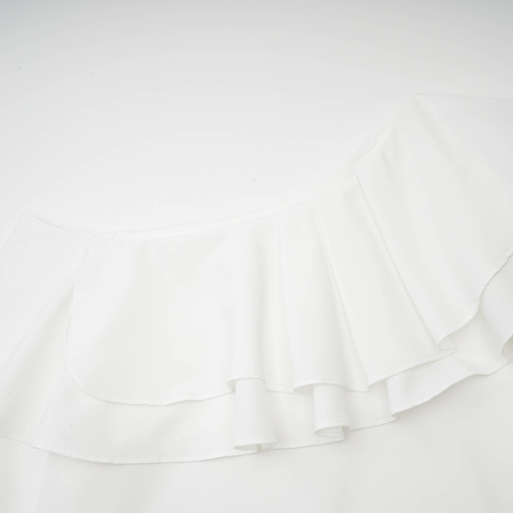 Elegant White Blouse with Puffed Sleeves and Subtle Floral Details