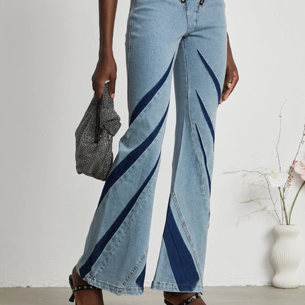 Abigail Blue Denim Top Jeans Blocked Off The Shoulder