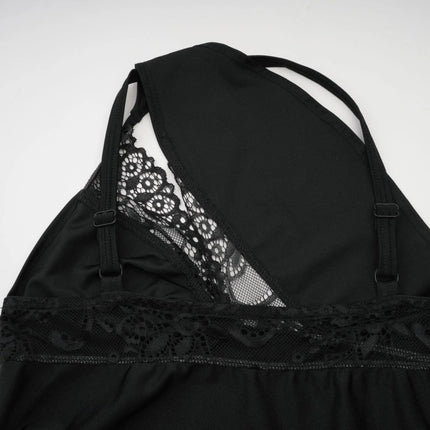 Addison Black Lace One-Shoulder Mini Dress with Side Split and Asymmetric Hem