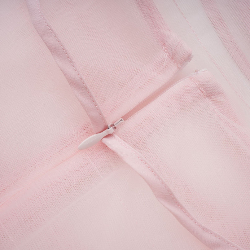 Addison Pink Maxi Dress Halterneck Ruffled Tiered Tulle Overlay Nylon Polyamide Fiber Rear Zip Fastening Elegant Sophisticated Style