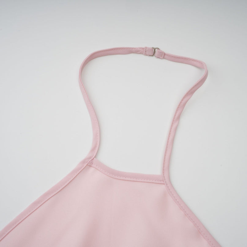 Addison Pink Maxi Dress Halterneck Ruffled Tiered Tulle Overlay Nylon Polyamide Fiber Rear Zip Fastening