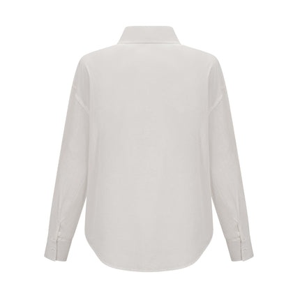 Adelaide White 3D Floral Embellished Cut-Out Shirt
