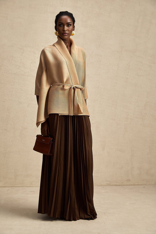 Adèle capedesign pleated top  skirt matching set