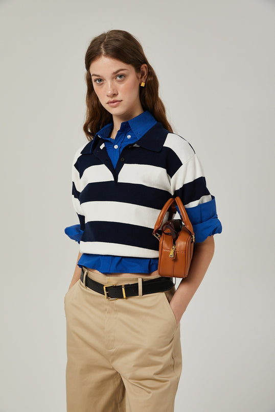 Adèle colorblock striped shirt