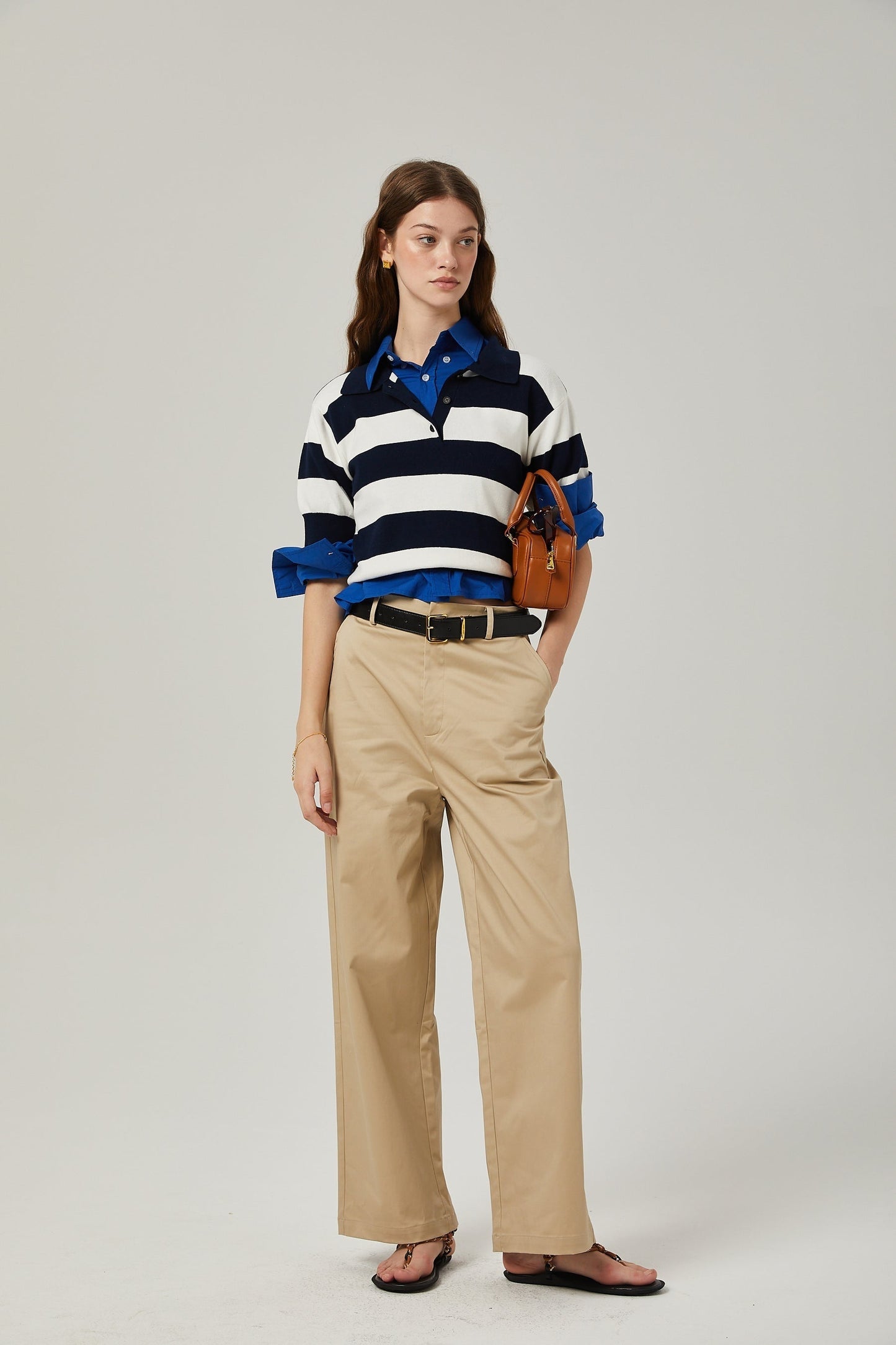Adèle colorblock striped shirt