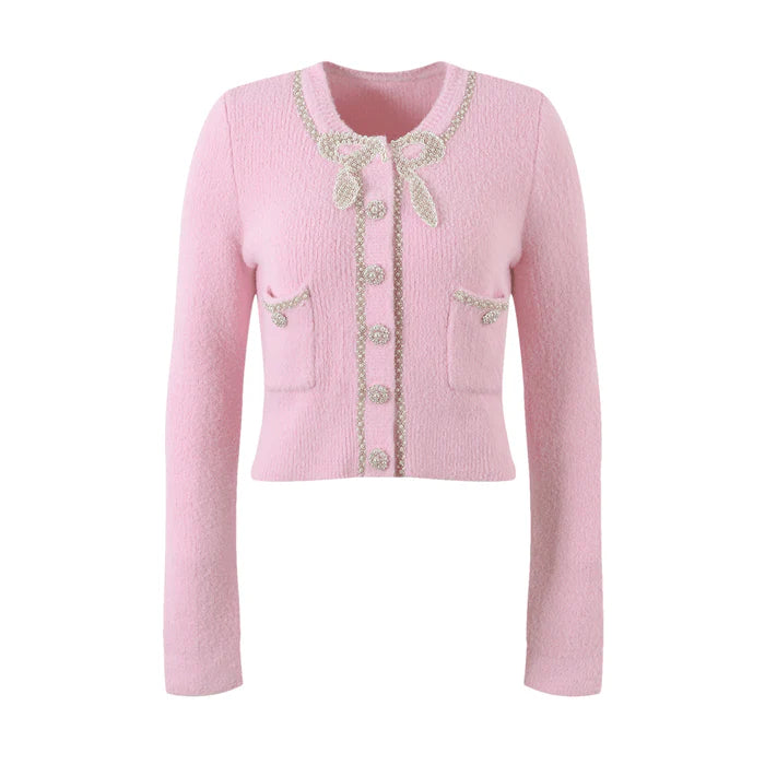 Annie Jacket & Skirt Annie Pink Faux Pearl Embellished Matching - modified image