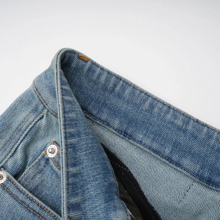 Adelyn Jeans Spiral Panelled Light Blue & Black