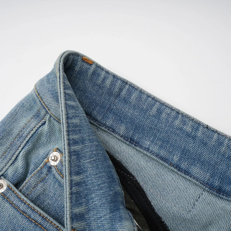 Adelyn Jeans Spiral Panelled Light Blue & Black