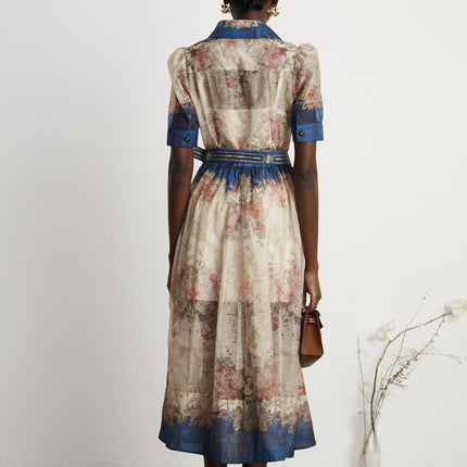 Aélis patternprint midi dress