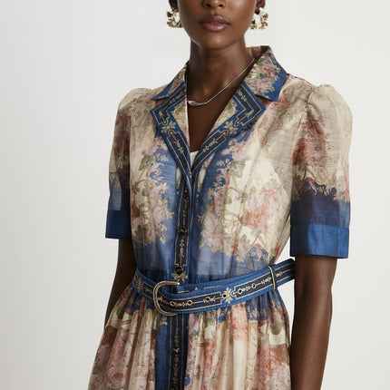 Aélis patternprint midi dress