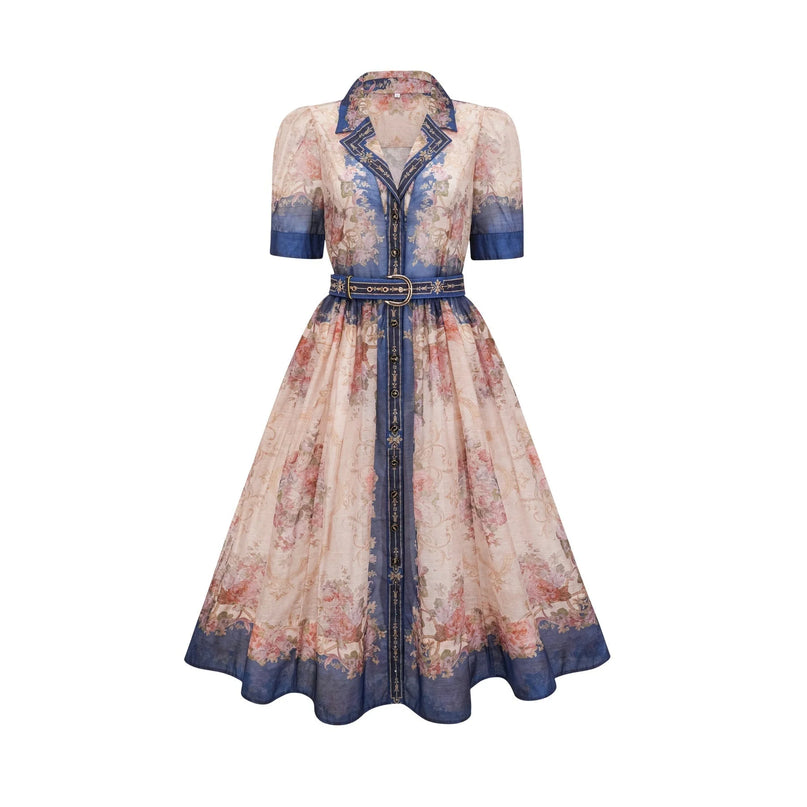 Aélis patternprint midi dress