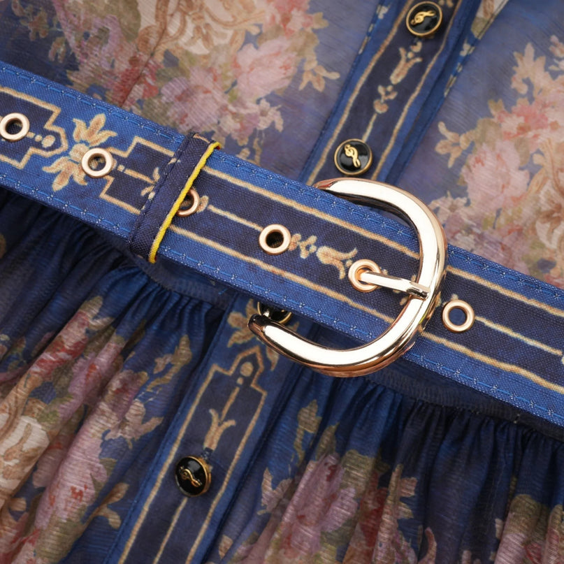 Aélis patternprint midi dress