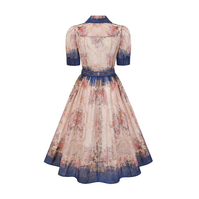 Aélis patternprint midi dress