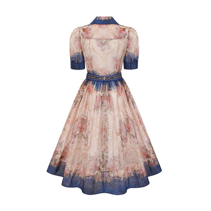 Aélis patternprint midi dress