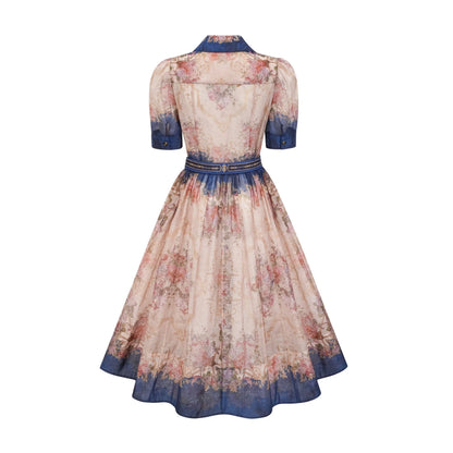 Aélis patternprint midi dress