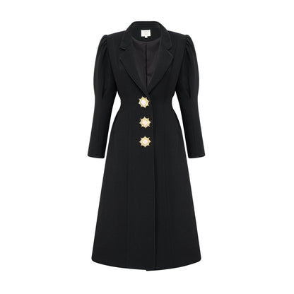 Aëlle black singlebreasted long coat