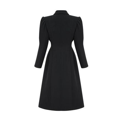 Aëlle black singlebreasted long coat