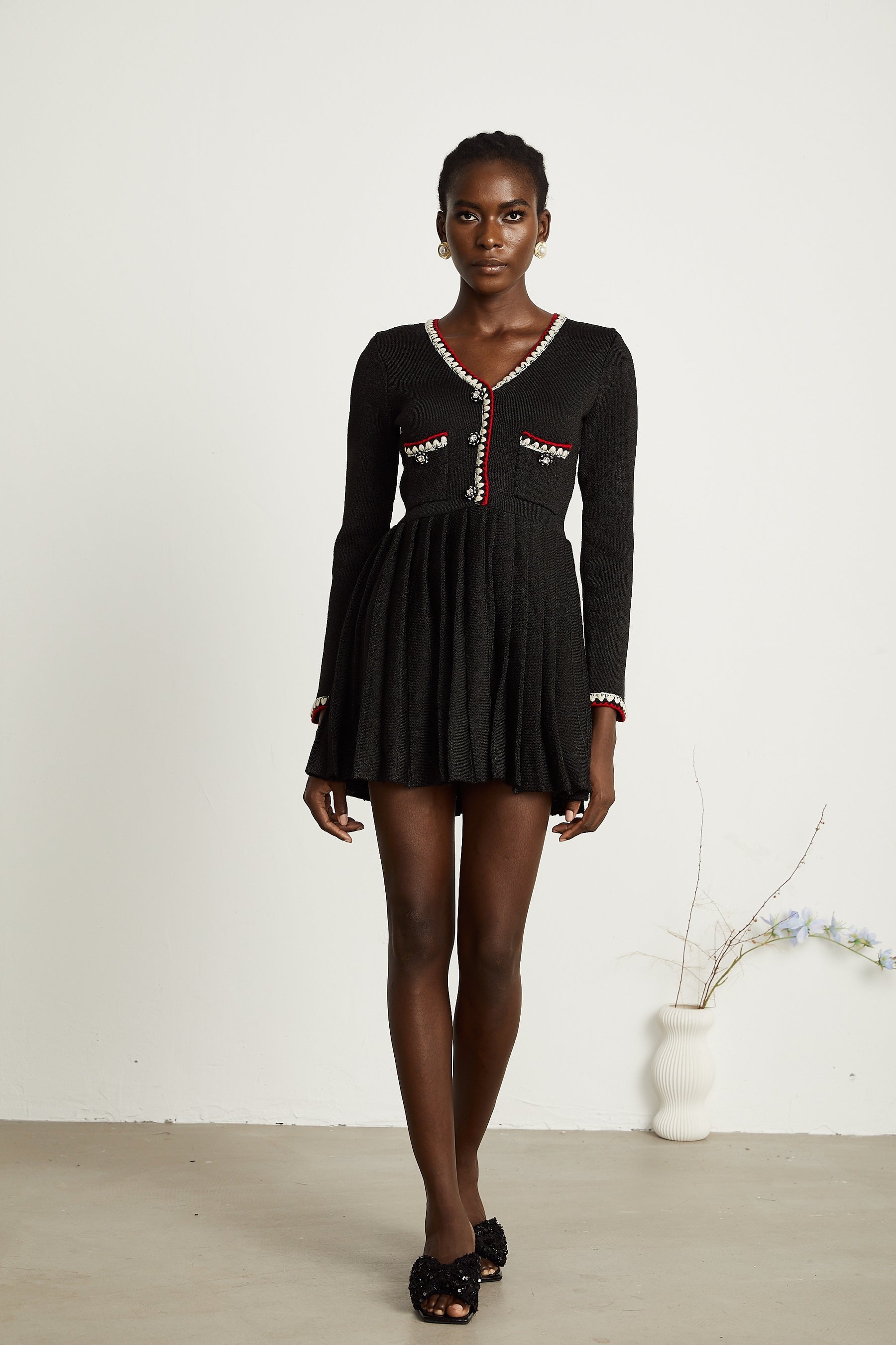 Aëlle knitted pleated mini dress