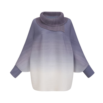 Agathe purple gradient wrinkled blouse  trousers matching set