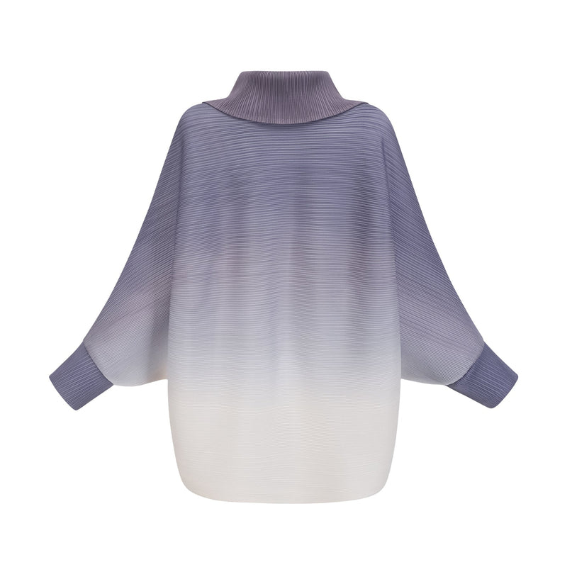 Agathe purple gradient wrinkled blouse  trousers matching set