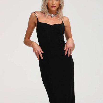 Ailbhe black bustier midi dress