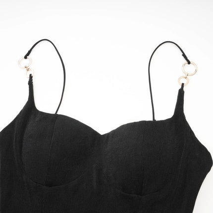 Ailbhe black bustier midi dress