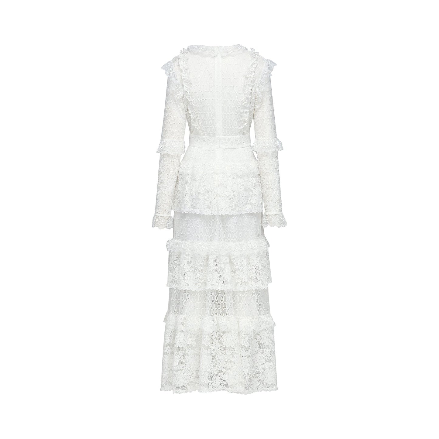 Aimée layered cutout lace embroidered midi dress