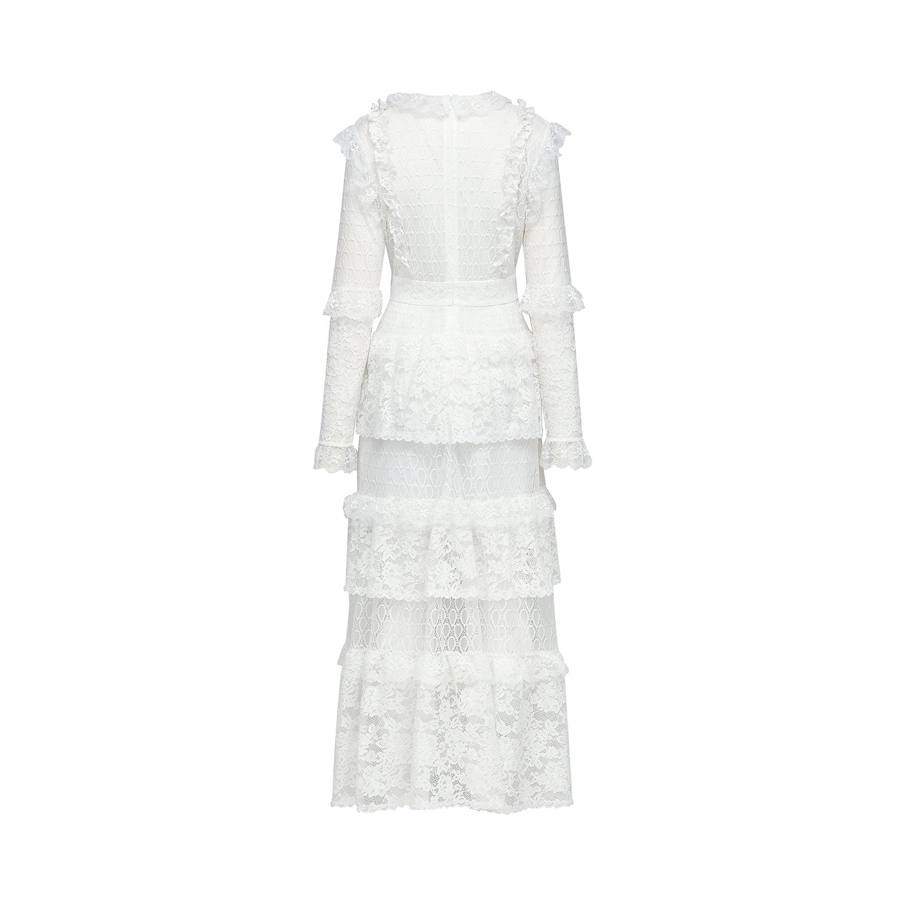 Aimée layered cutout lace embroidered midi dress