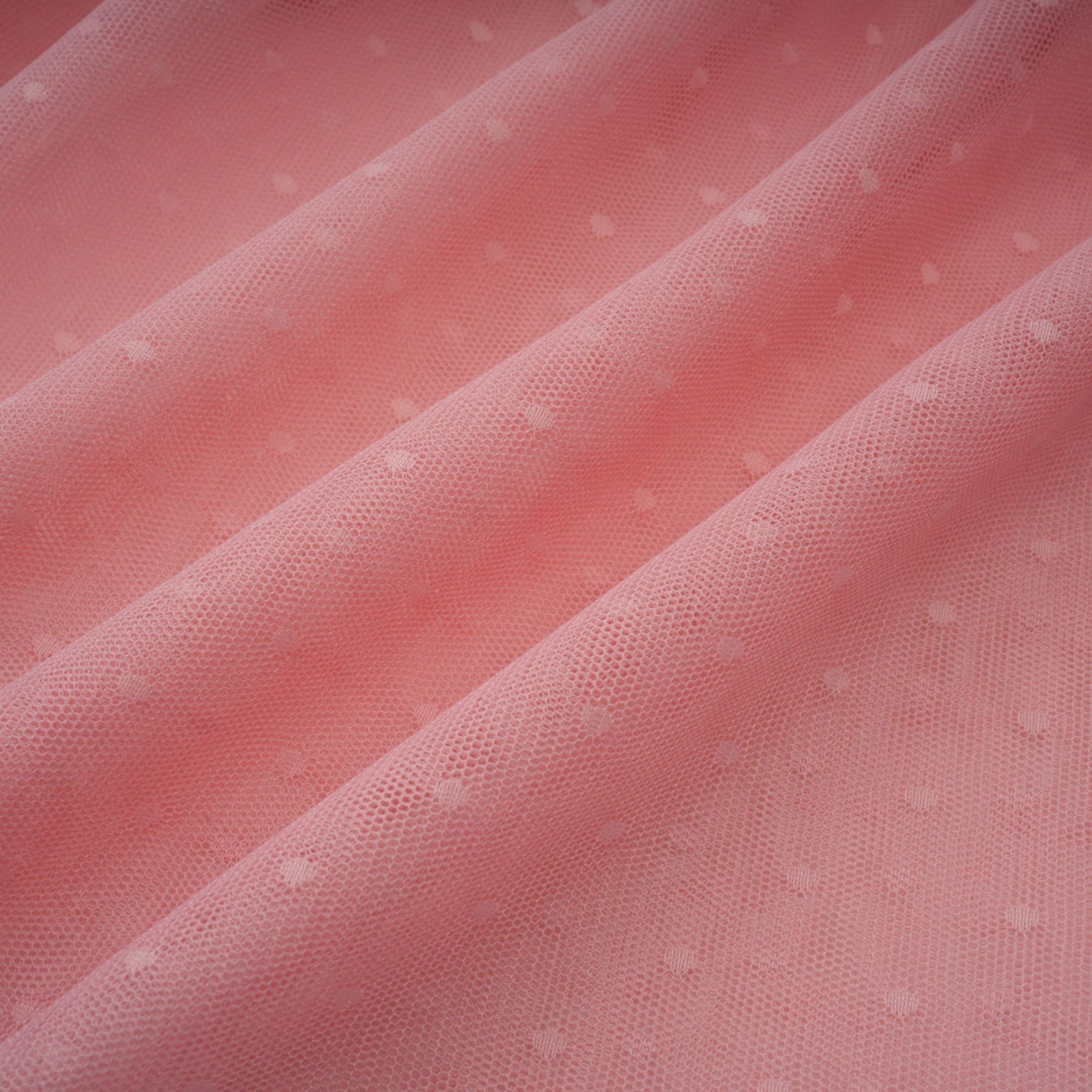 Aimée pink dotdetail ruffled tulle midi dress