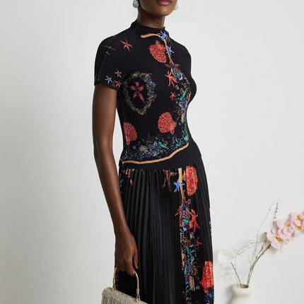 Ainsley Black Knit Skirt Top Set