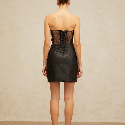 Ainsley Black Lace Corset Skirt Set