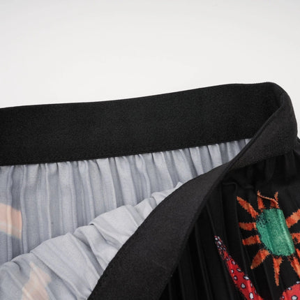 Ainsley Black Multi-Pattern Knit Skirt Top Set