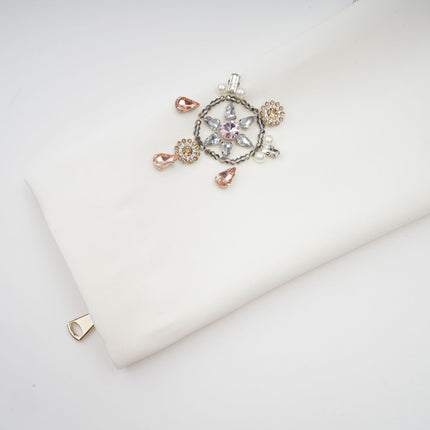 Ainsley White Crystal Embellished Skirt Top Set