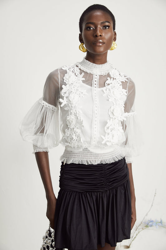 Aiza floral semisheer top