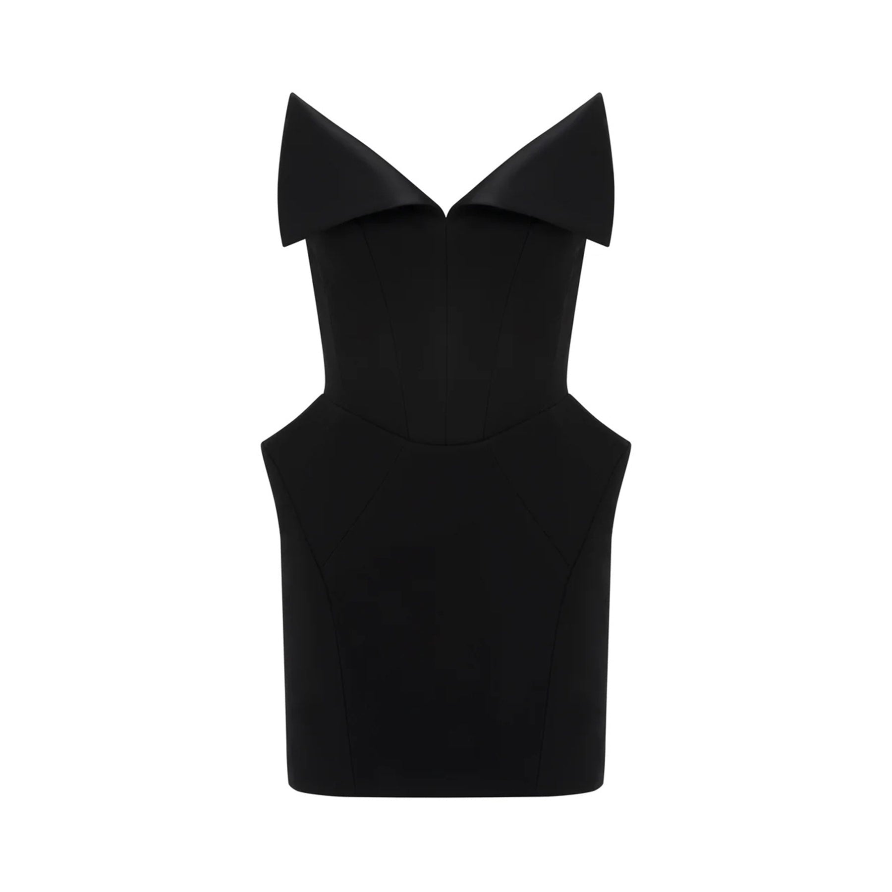 Alba Black Barrel Waist Corset Mini Dress