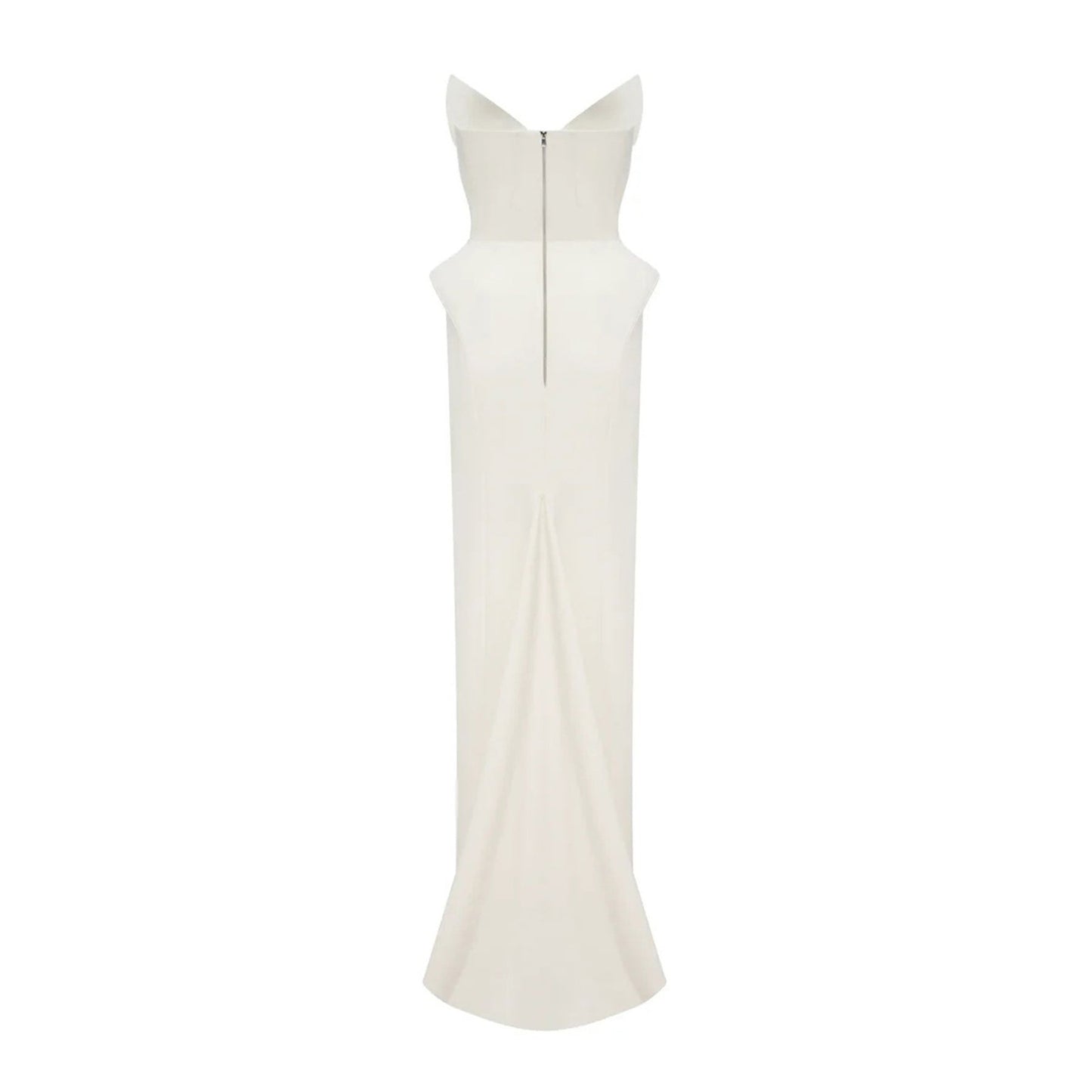Alba White Barrel Waist Corset Maxi Dress